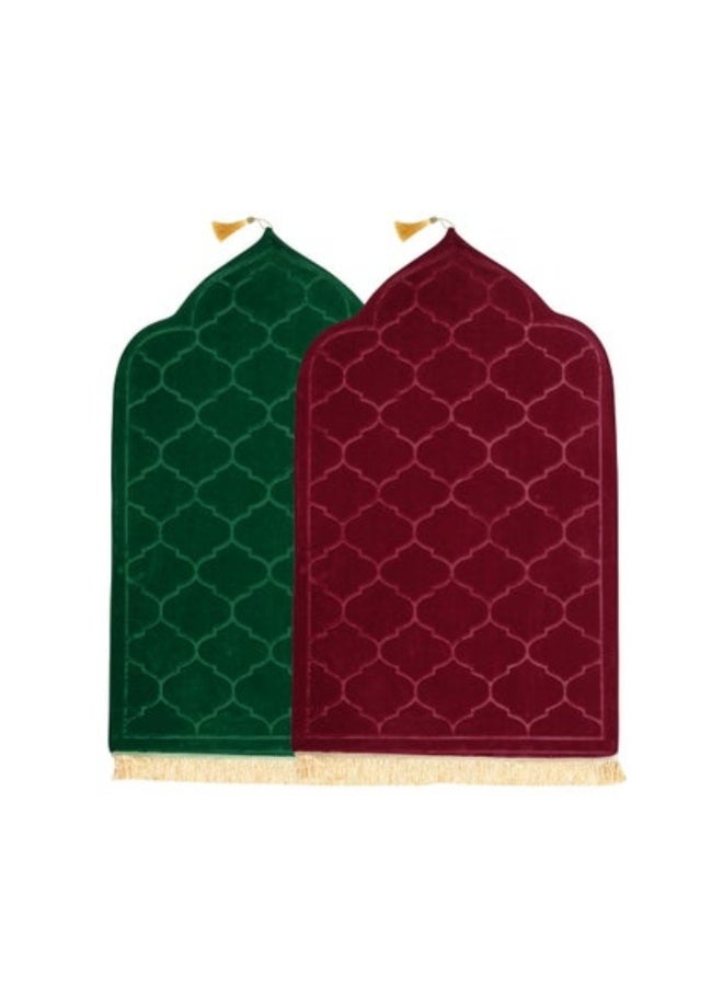 أكاليكس مجموعة من 4 سجادات صلاة، 70×110 سم، سطح مخملي مانع للانزلاق، سجادة صلاة إسلامية بتصميم قبة جديد، سجادة صلاة مبطنة سميكة، مناسبة للأطفال والرجال والنساء، هدية عيد، سجادة صلاة رمضان، متعددة الألوان - Image 2